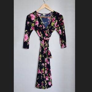 Pinkblush navy floral 3/4 sleeve dress